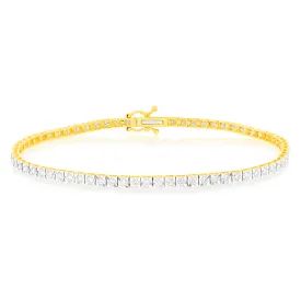 1 Carat Luminesce Lab Grown Diamond Tennis Bracelet in 9ct Yellow Gold