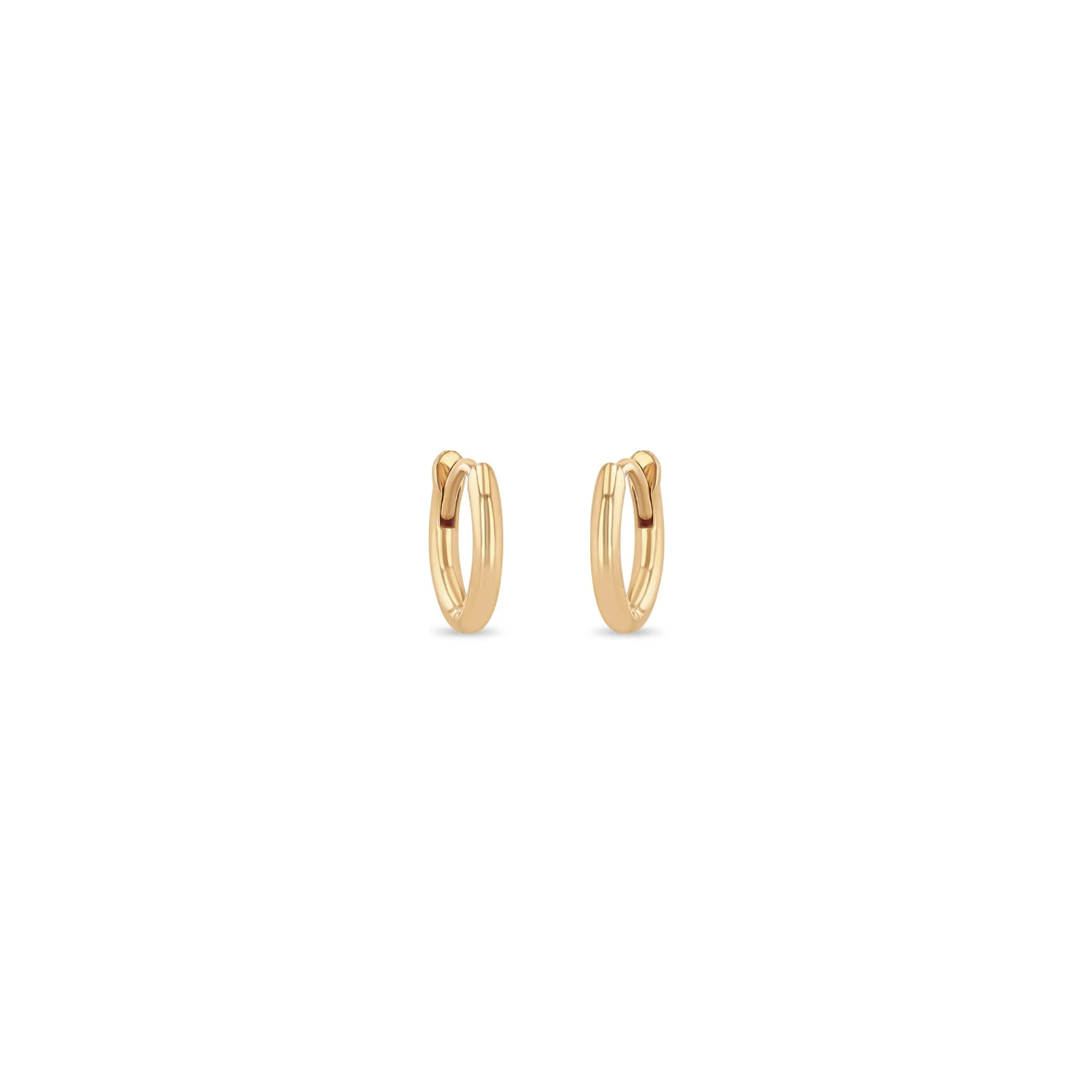 14k Gold Hinge Huggie Hoops