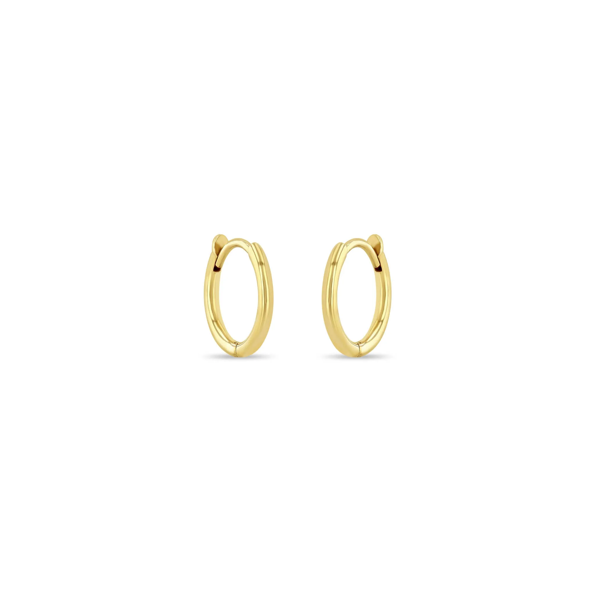 14k Gold Hinge Huggie Hoops