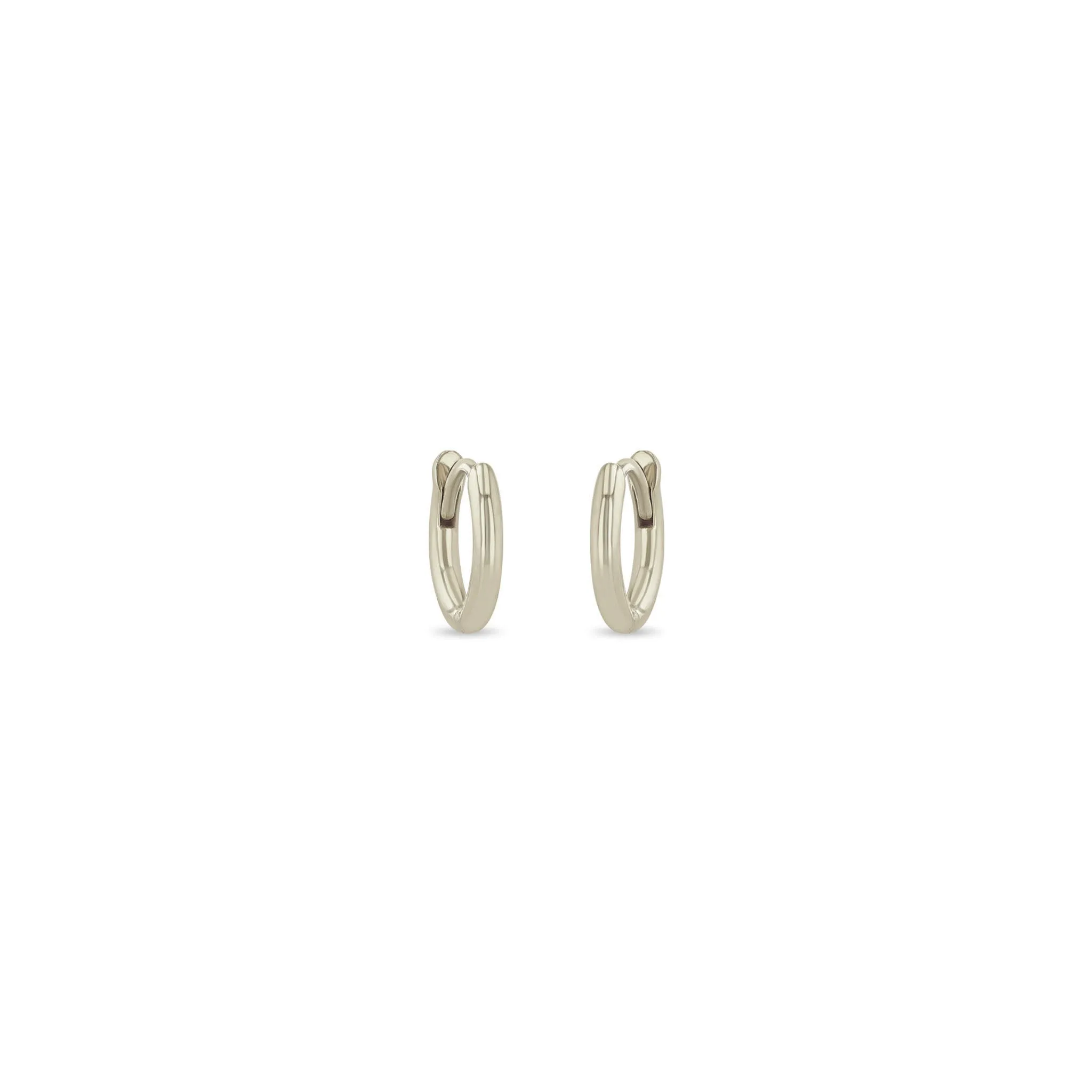 14k Gold Hinge Huggie Hoops