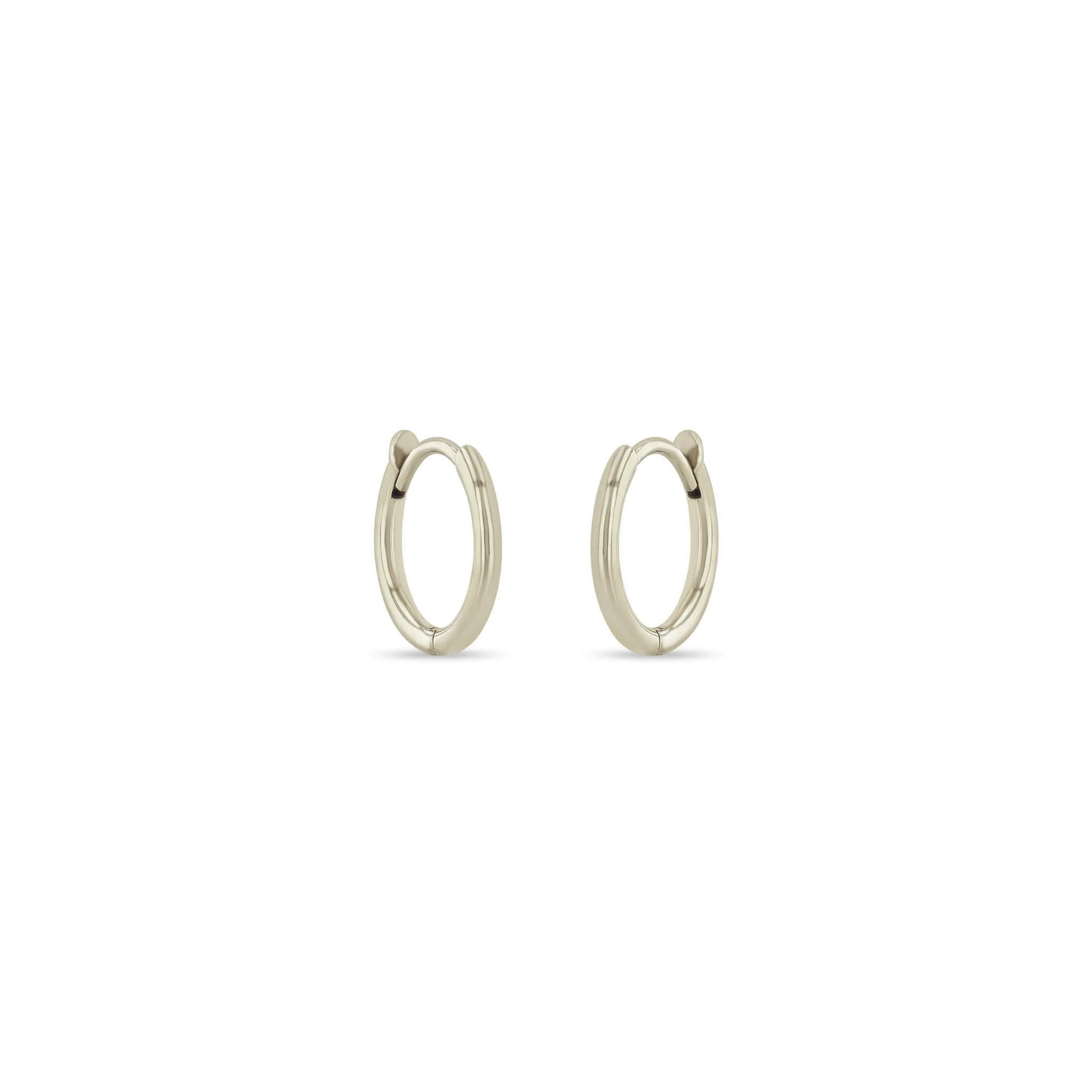 14k Gold Hinge Huggie Hoops