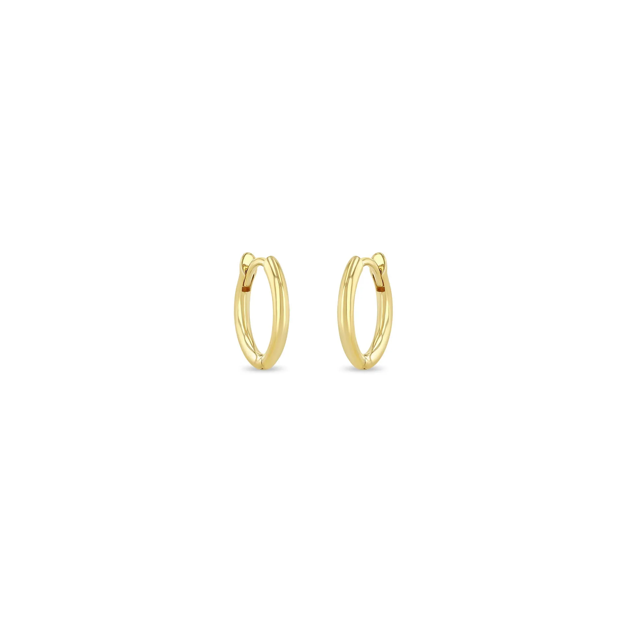 14k Gold Hinge Huggie Hoops