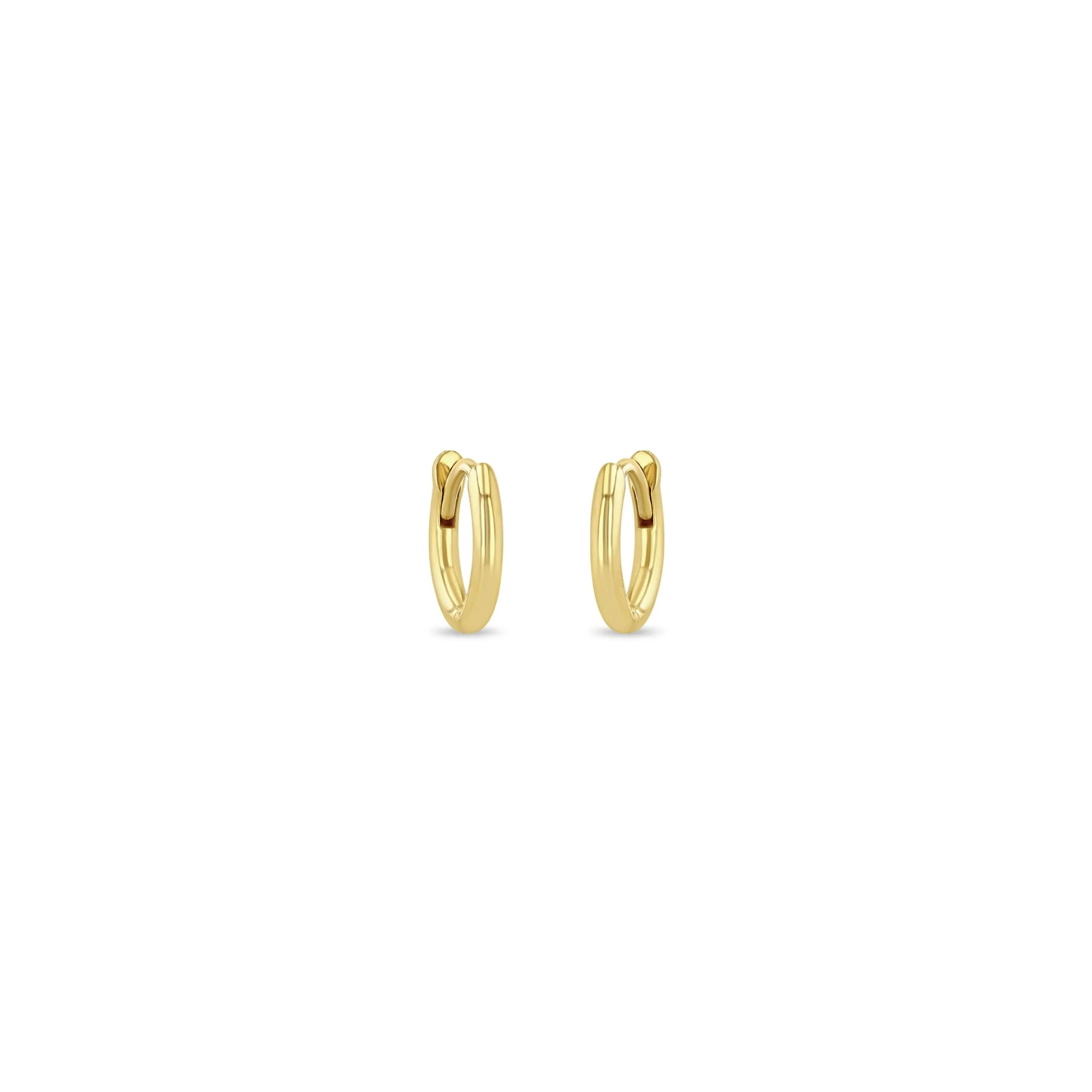 14k Gold Hinge Huggie Hoops