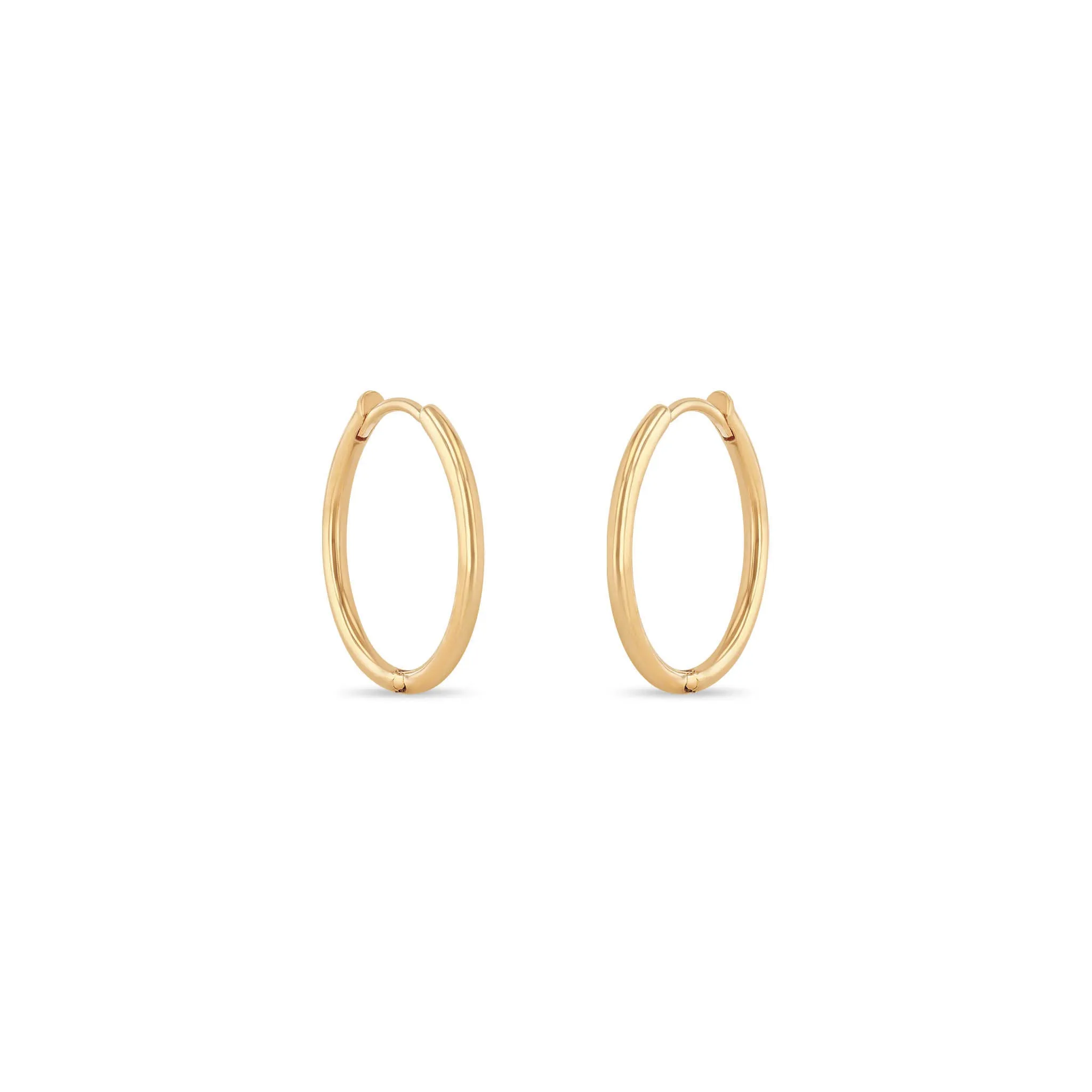 14k Gold Hinge Huggie Hoops