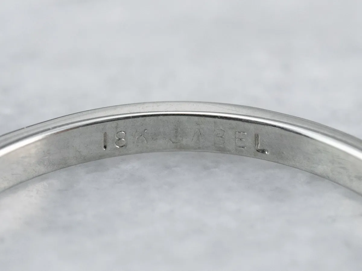 18K White Gold Knife Edge Band