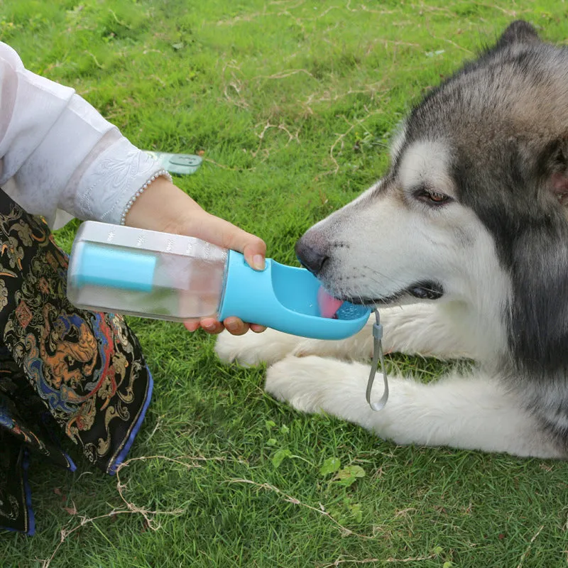 3-in-1 Portable Pet Water Bottle, Food Feeder, and Poop Dispenser - Leak-Proof Multifunctional Dog Water Bottle