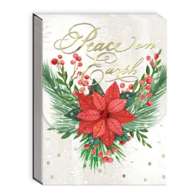 3 x 4 Note Pad  Glad Tidings Peace Poinsettia  44446