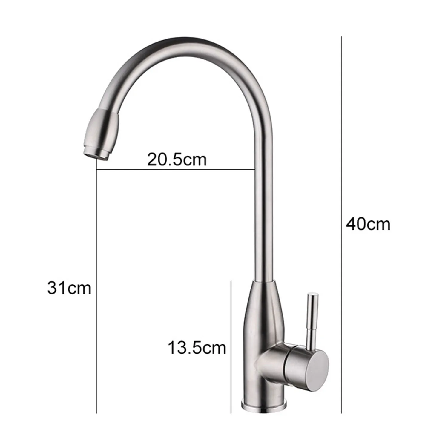 360° Rotatable Brushed Nickel Kitchen Tap