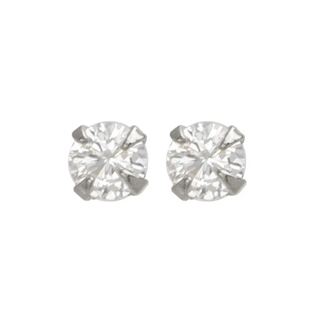 3mm CZ 18K Gold Post Studs