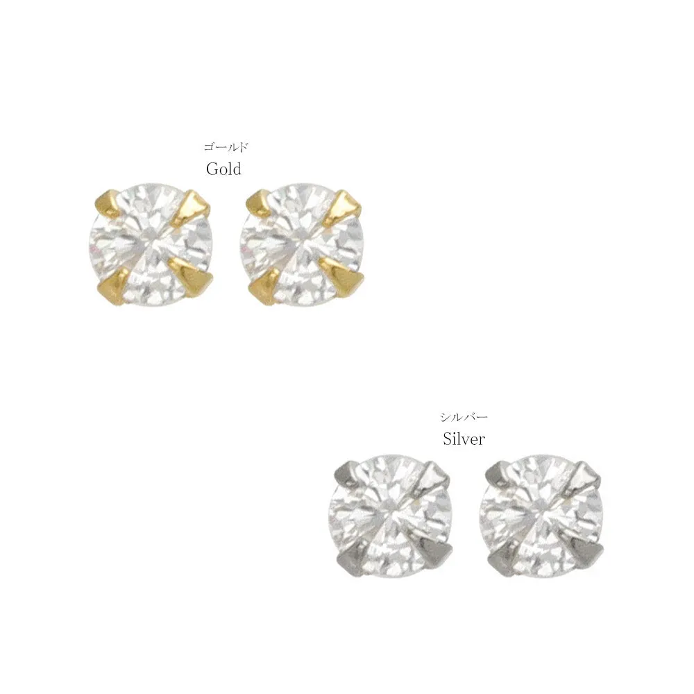 3mm CZ 18K Gold Post Studs