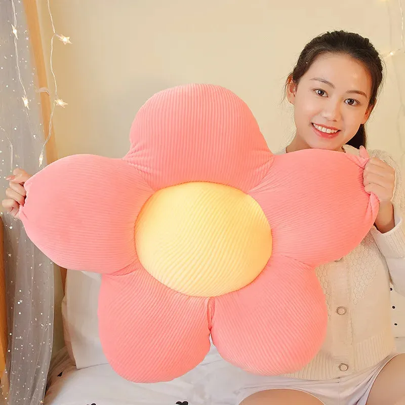 40/50/60CM Flower Plush Cushion Soft Cartoon Plant Stuffed Doll Chair Cushion Sofa Pillow Bed Decorative Floor Mat Kawaii Gift