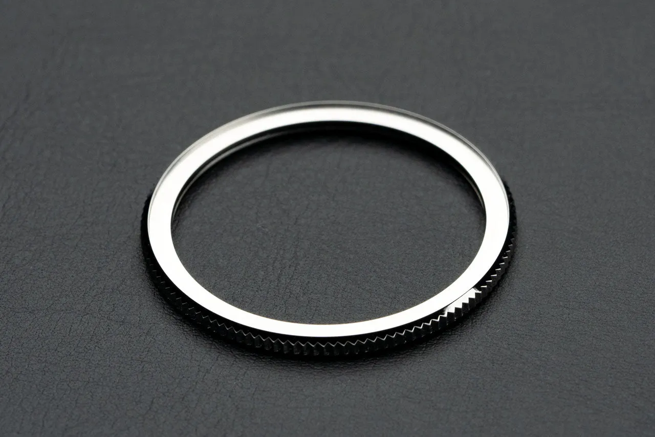 41.5mm Coin Edge thin profile Silver bezel - for DWC divers, Seiko SKX and 5KX/SRPD