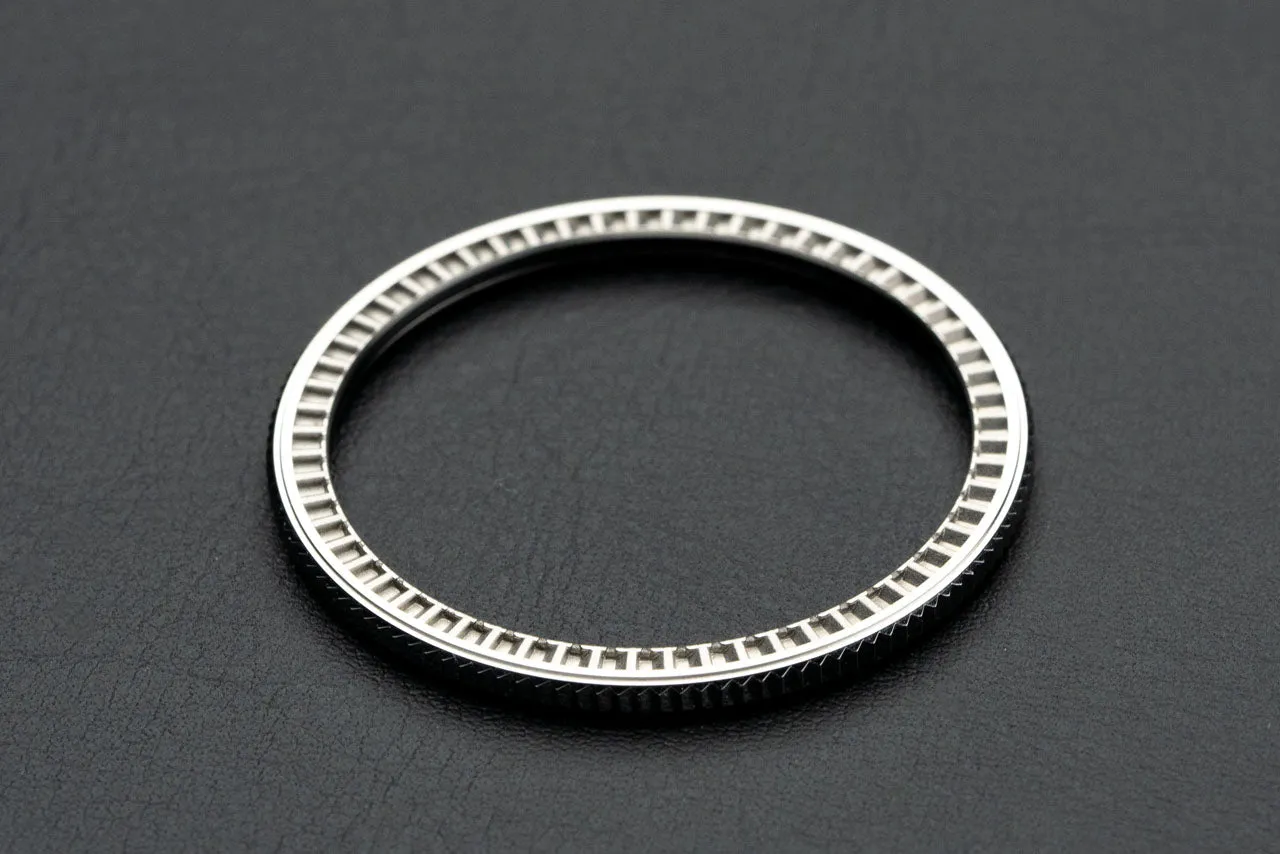 41.5mm Coin Edge thin profile Silver bezel - for DWC divers, Seiko SKX and 5KX/SRPD