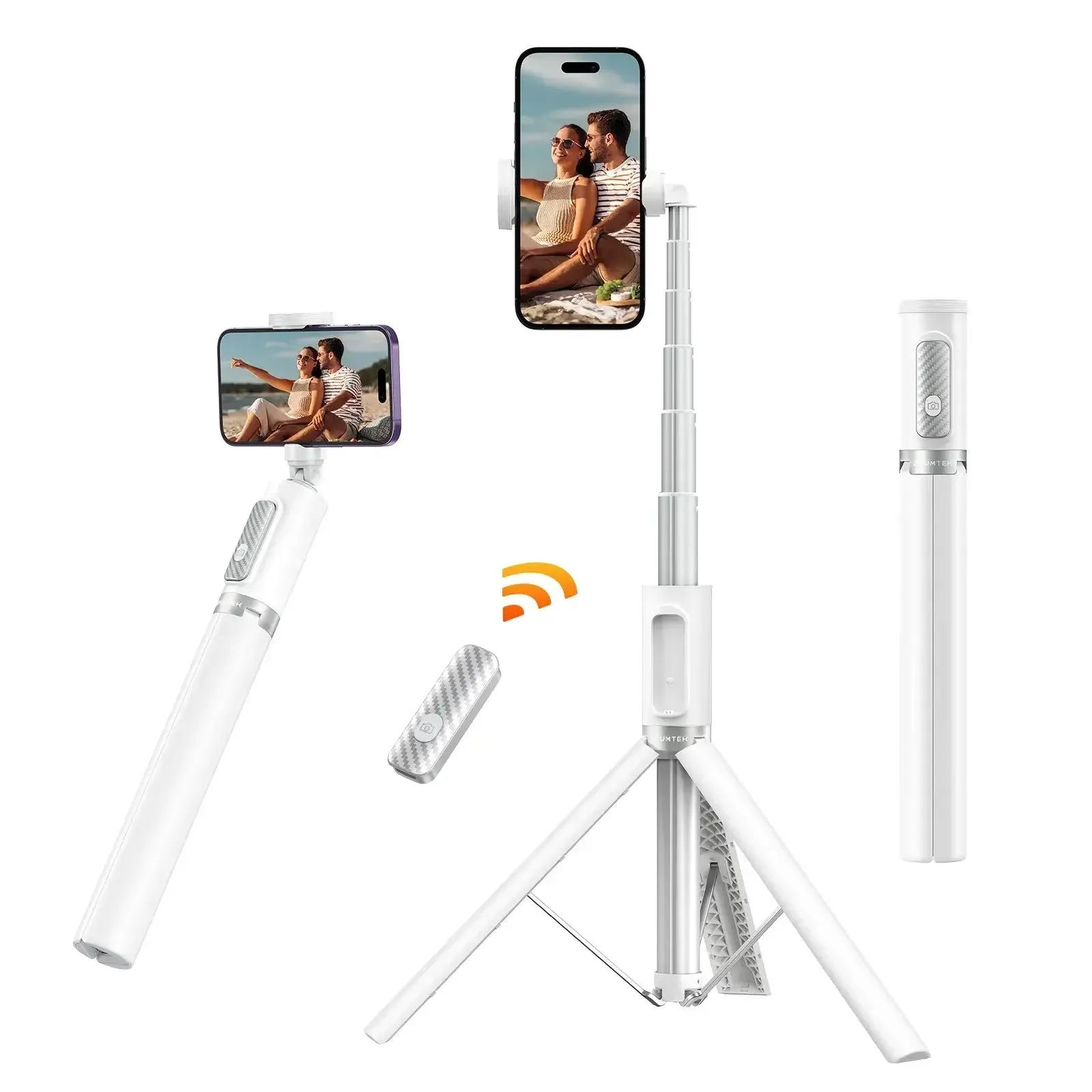 55 Inch Selfie Stick Tripod, All-in-one Extendable Aluminum Phone Tripod