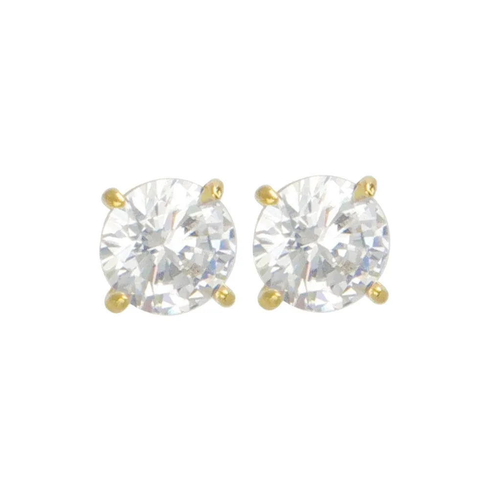 5mm CZ 18K Gold Post Studs