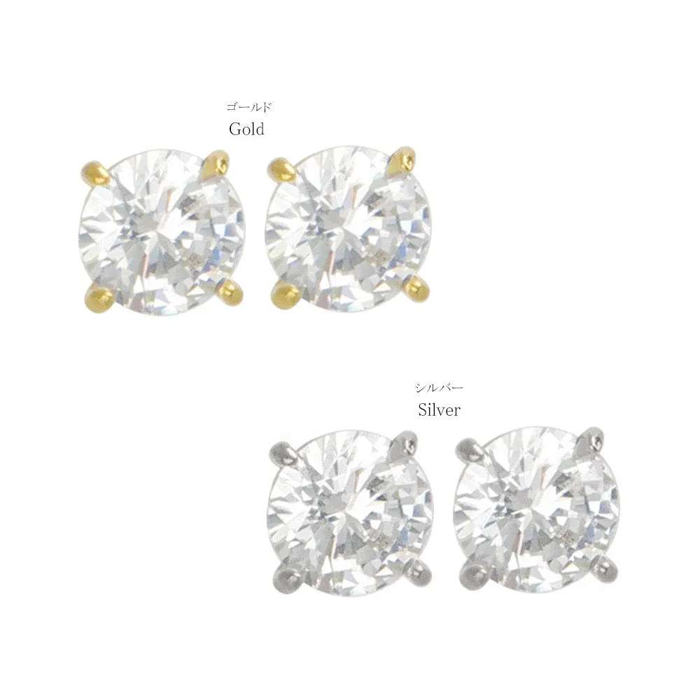 5mm CZ 18K Gold Post Studs