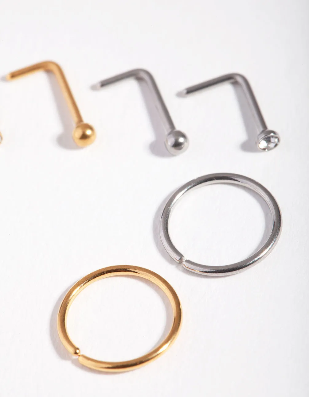 5mm Simple Nose Stud 6-Pack