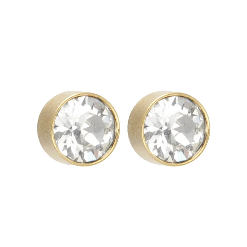 5mm Stone 18K Gold Post Studs