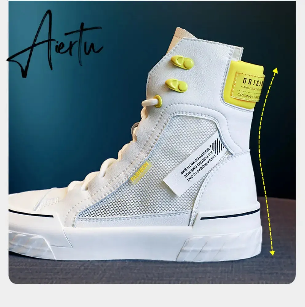 Aiertu Platform Women's Sneakers New Spring Canvas Lace-Up Vulcanized Shoes Summer Breathable White Casual Women Shoes