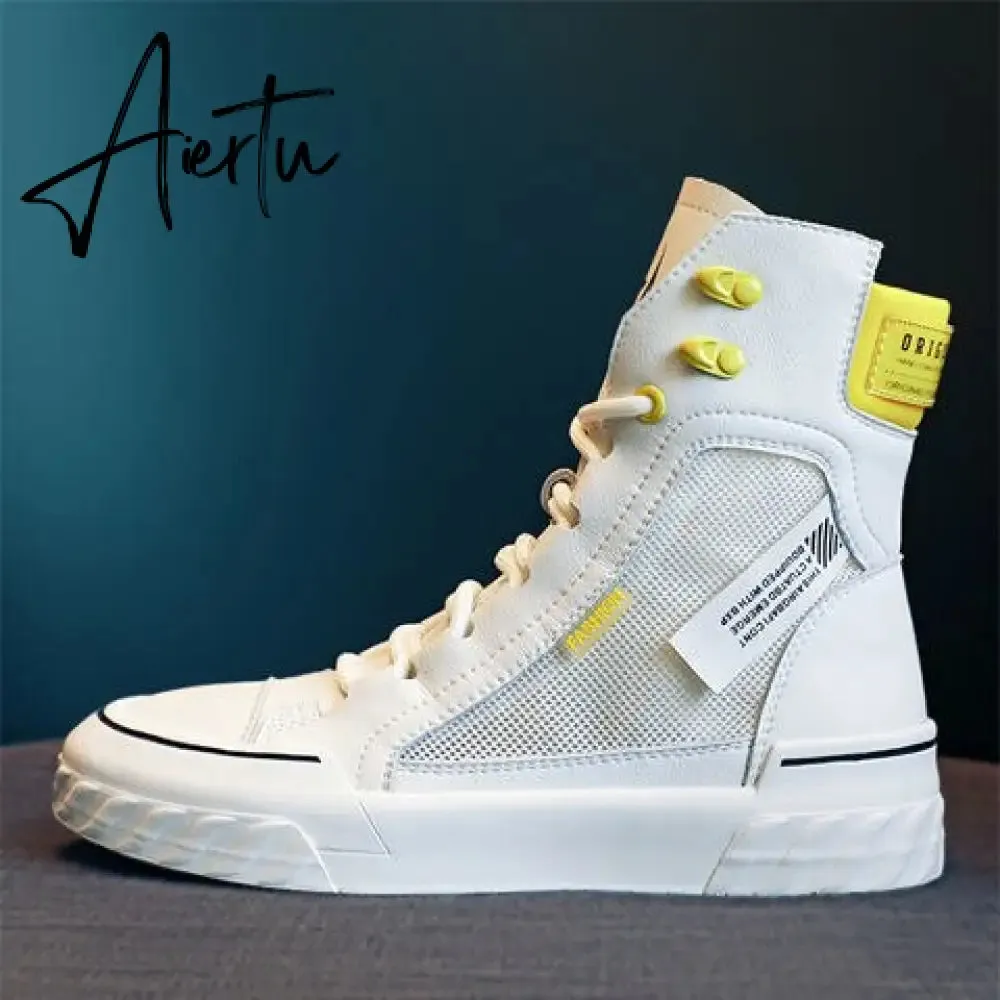 Aiertu Platform Women's Sneakers New Spring Canvas Lace-Up Vulcanized Shoes Summer Breathable White Casual Women Shoes