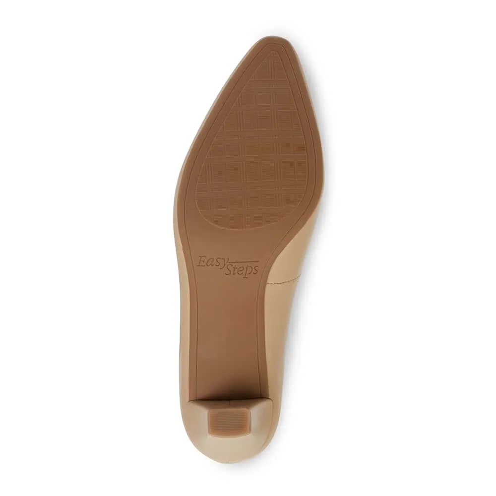 Aiken Heel in Nude Leather