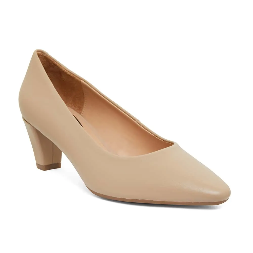 Aiken Heel in Nude Leather