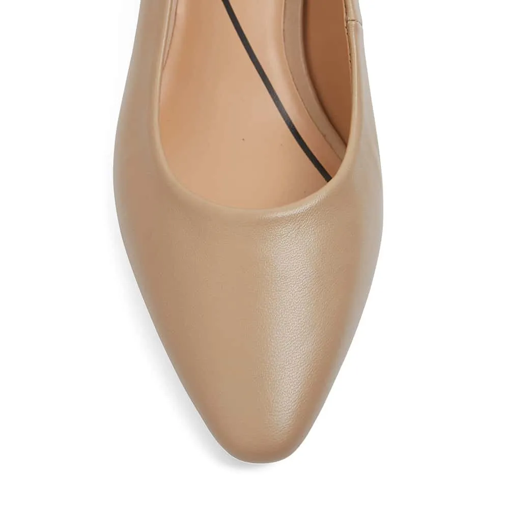 Aiken Heel in Nude Leather