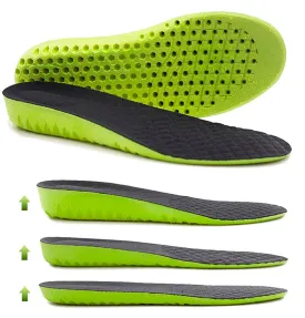 Ailaka Elastic Shock Absorbing Height Increasing Sports Shoe Insoles, Color  Green