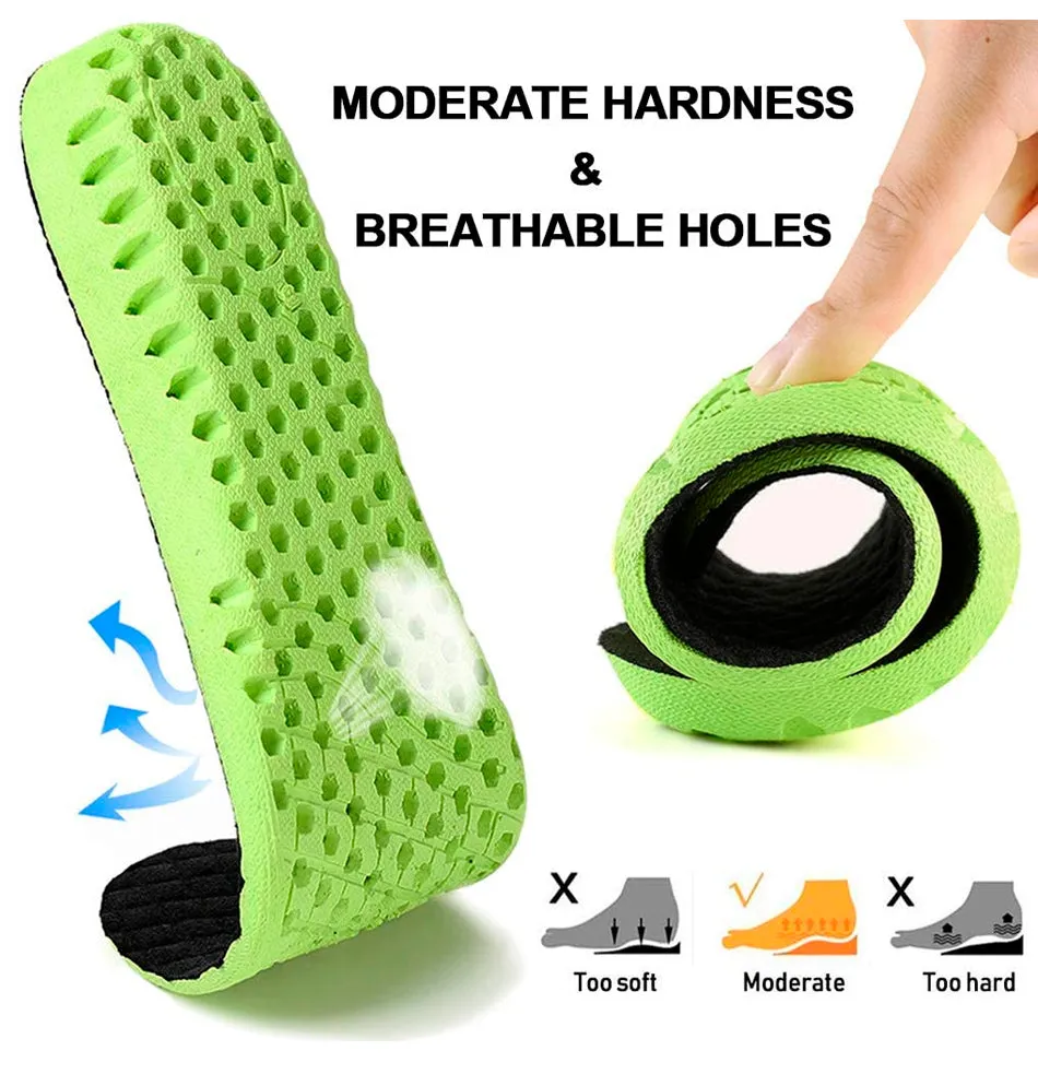 Ailaka Elastic Shock Absorbing Height Increasing Sports Shoe Insoles, Color  Green