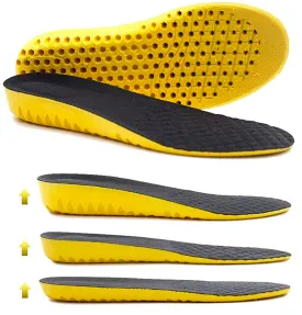 Ailaka Elastic Shock Absorbing Height Increasing Sports Shoe Insoles, Color Yellow