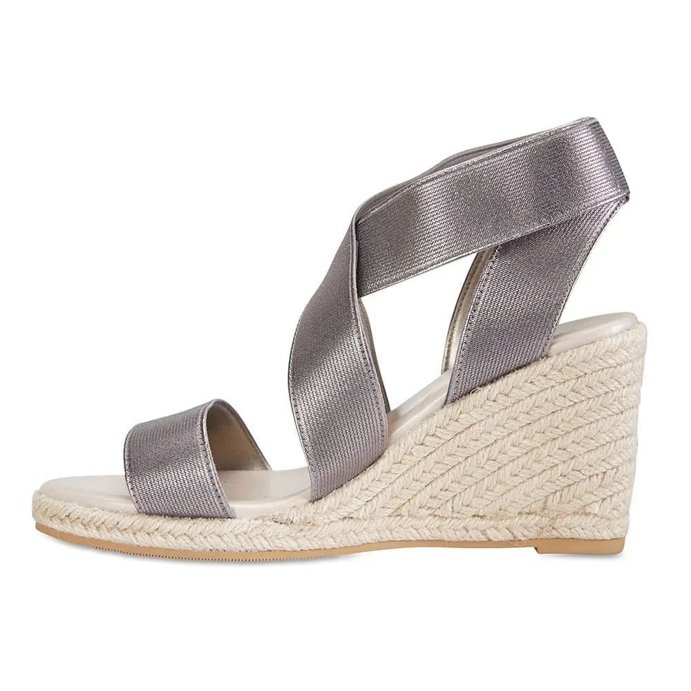 Alamo Espadrille in Pewter Fabric