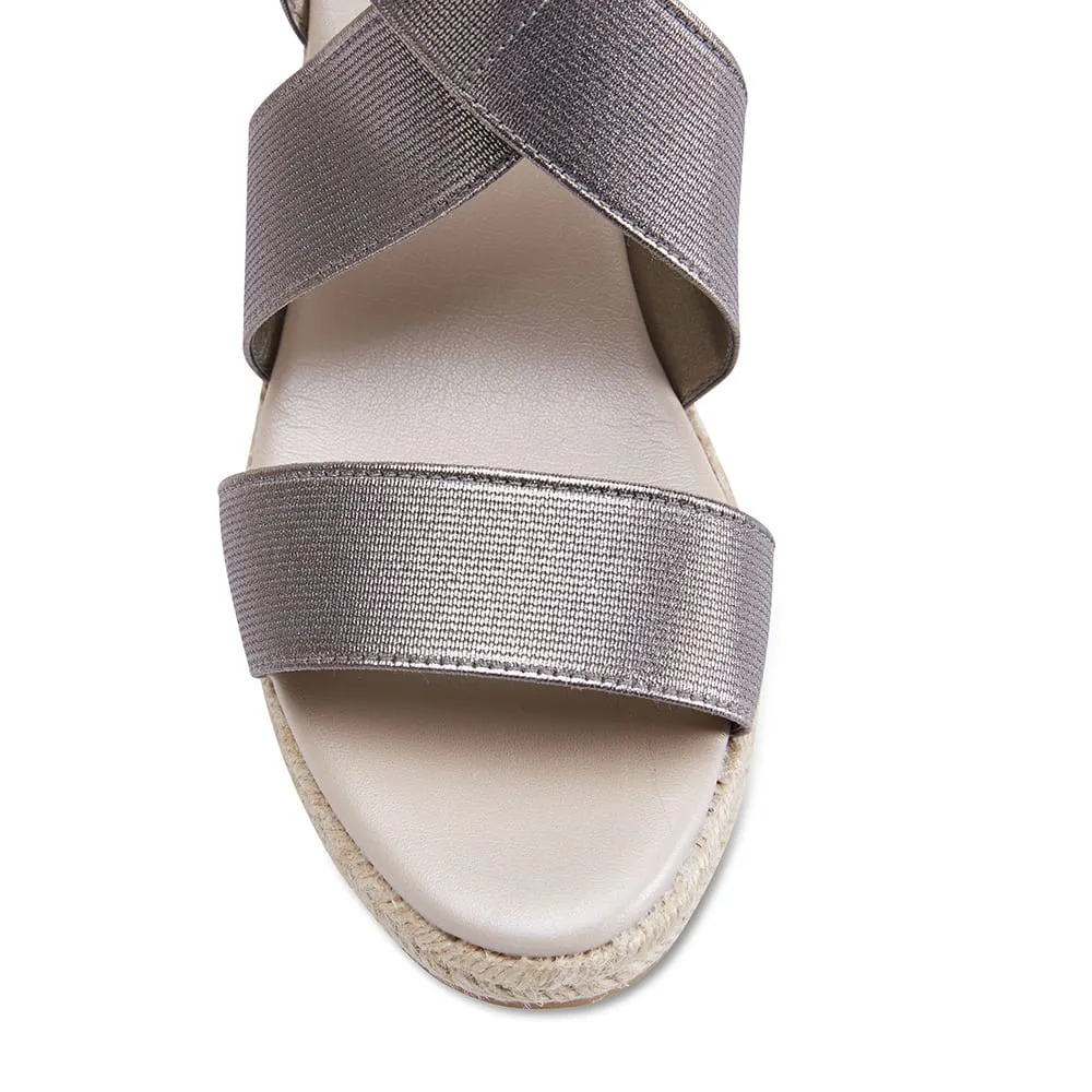 Alamo Espadrille in Pewter Fabric