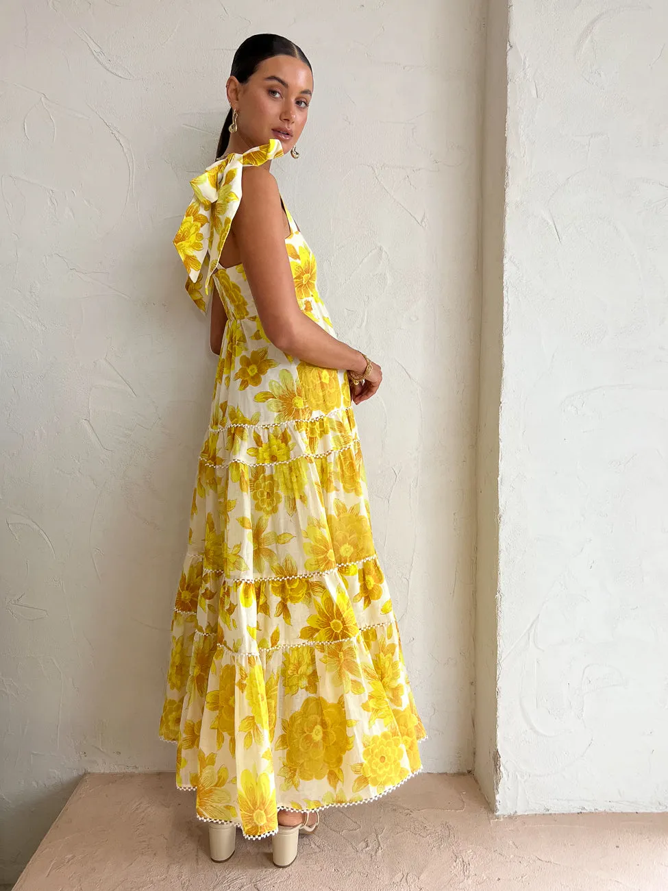 Alemais Sonny Midi Sundress in Lemon