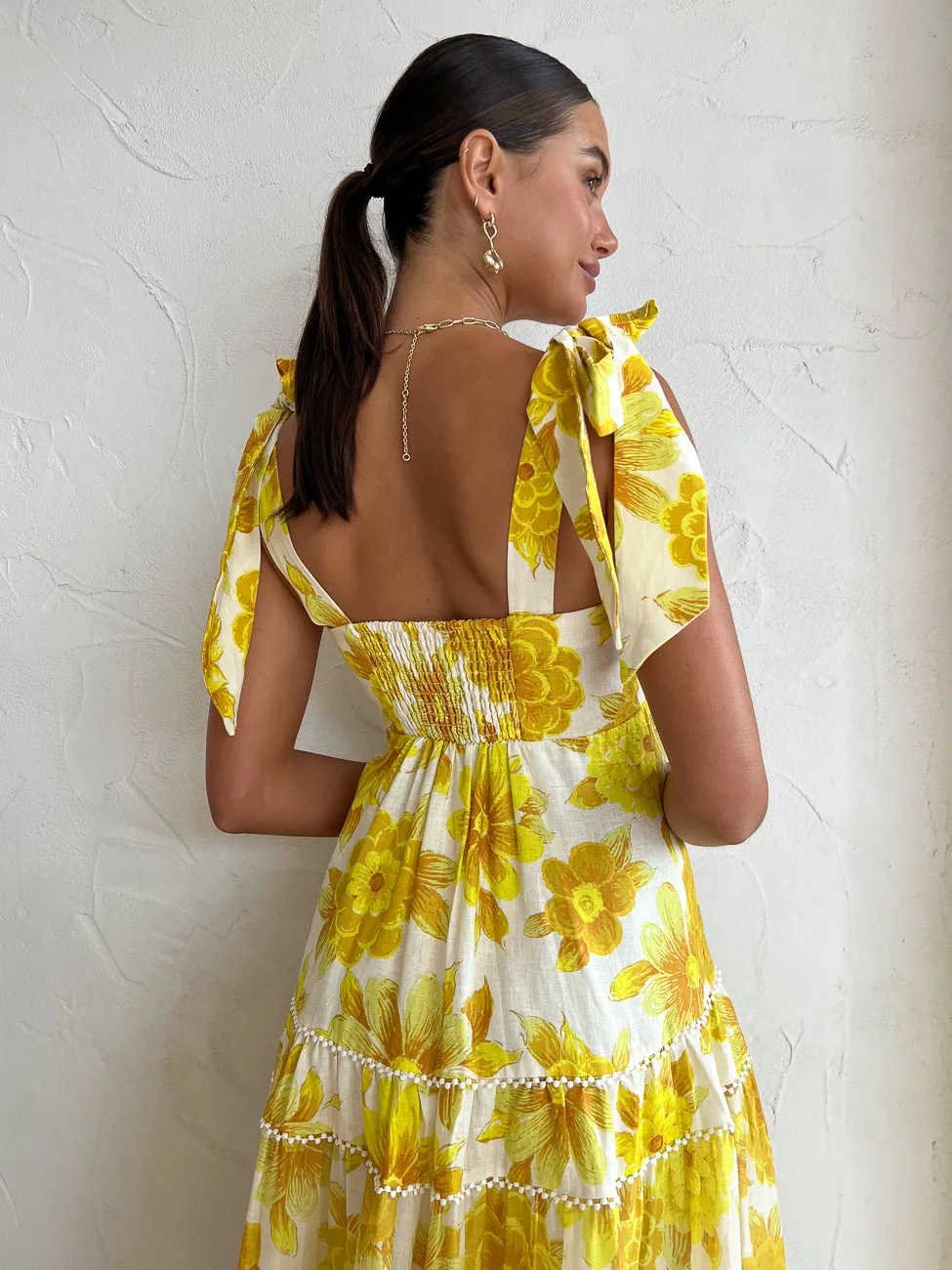 Alemais Sonny Midi Sundress in Lemon