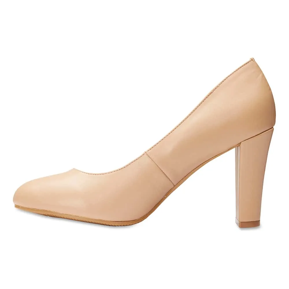 Alibi Heel in Nude Leather