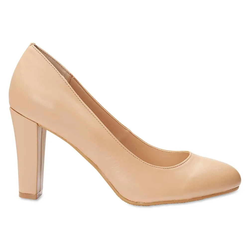 Alibi Heel in Nude Leather