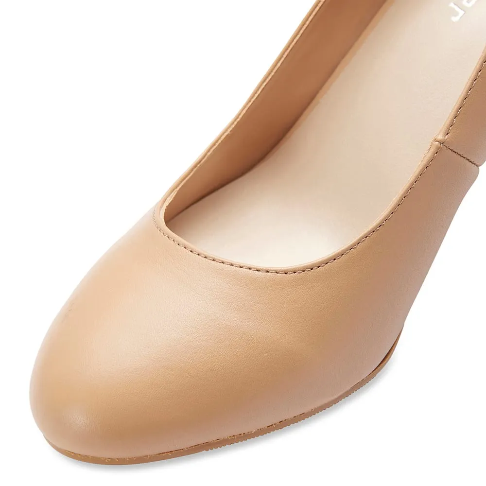 Alibi Heel in Nude Leather