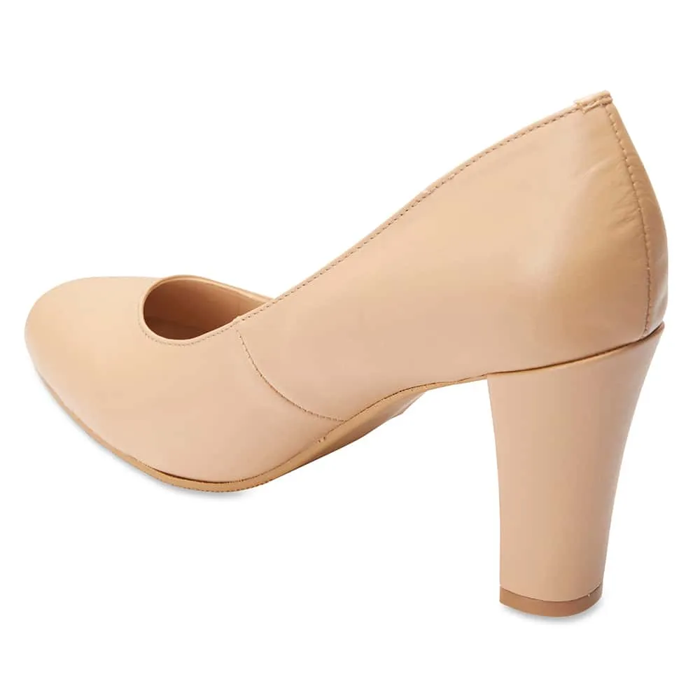 Alibi Heel in Nude Leather