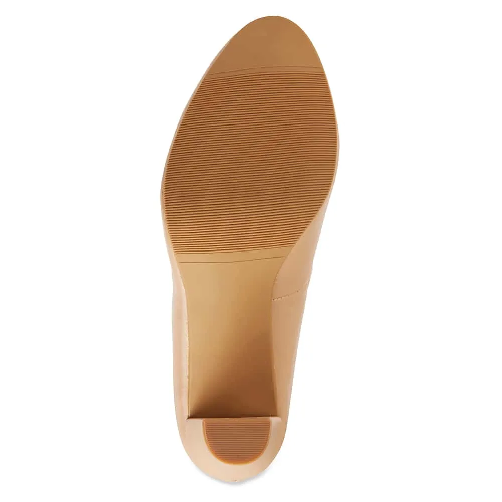 Alibi Heel in Nude Leather