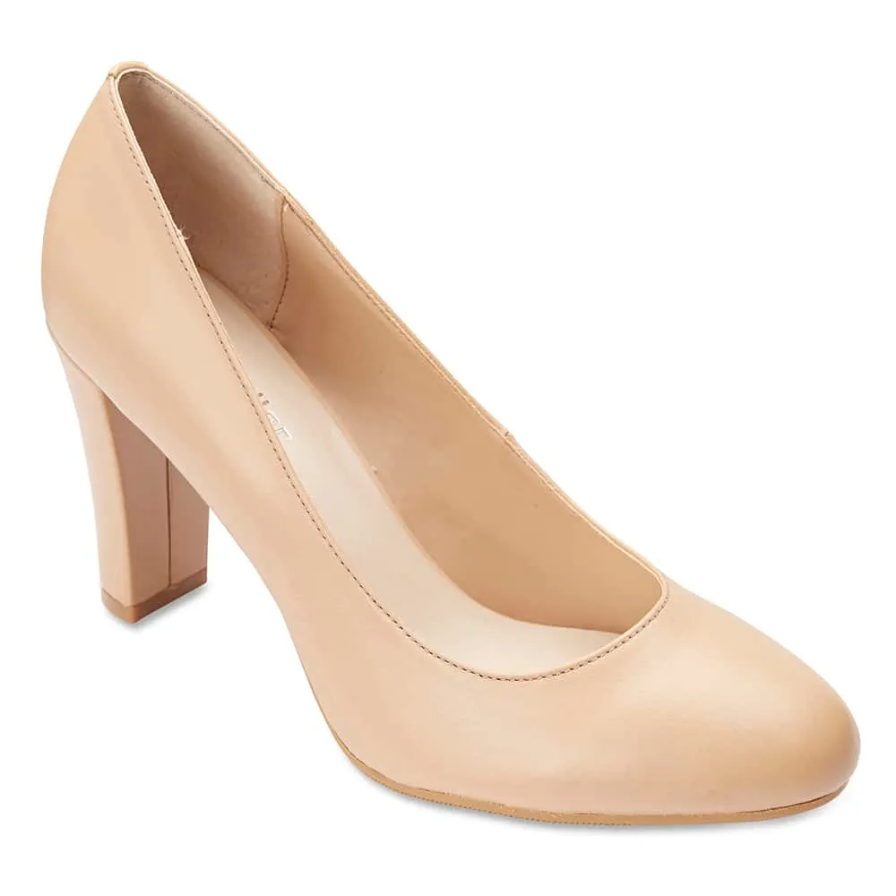 Alibi Heel in Nude Leather