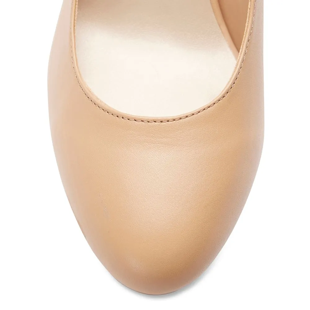 Alibi Heel in Nude Leather