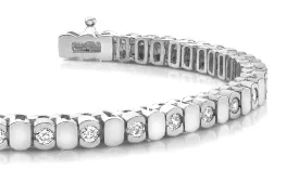 Alternating Bezel Diamond Bracelet with 3.96 ct.(finished) 3.75mm