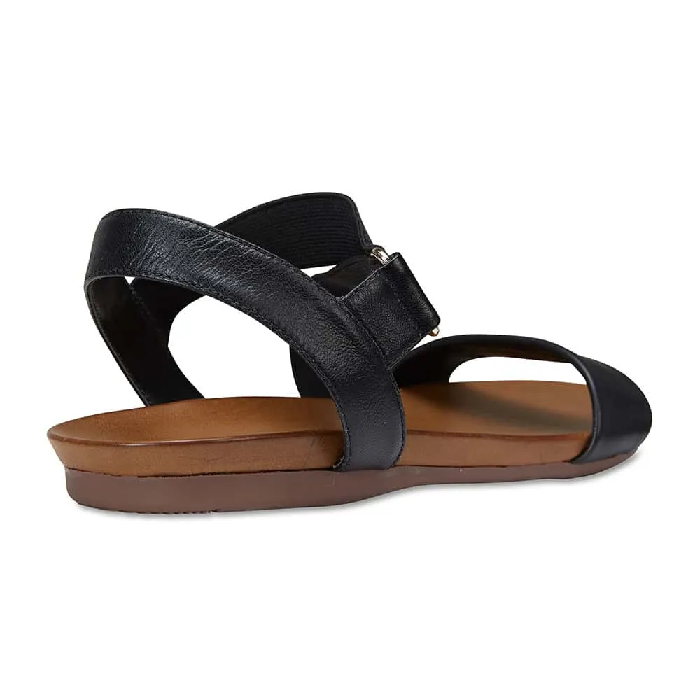 Amity Sandal in Black Leather