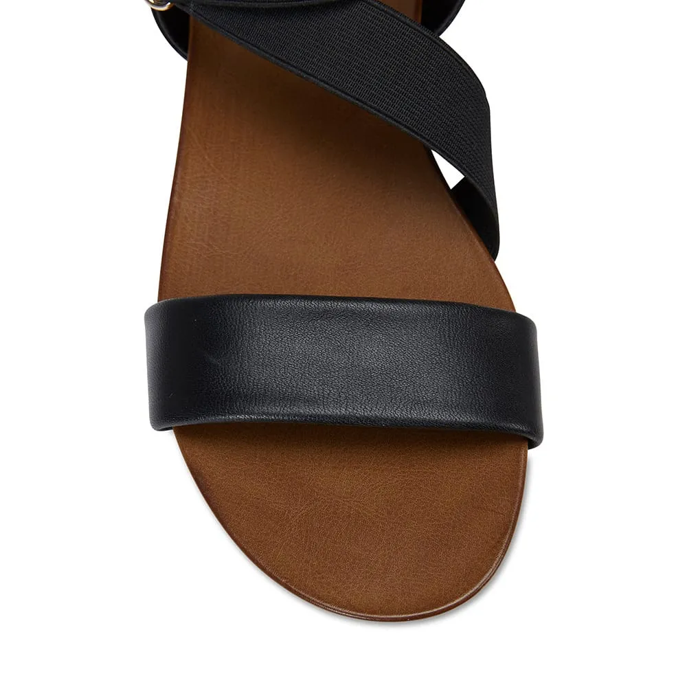 Amity Sandal in Black Leather