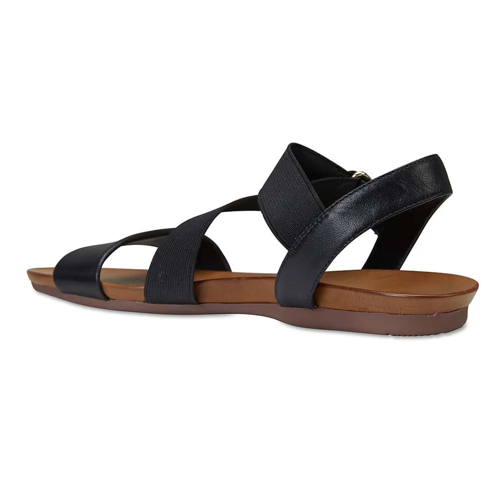 Amity Sandal in Black Leather