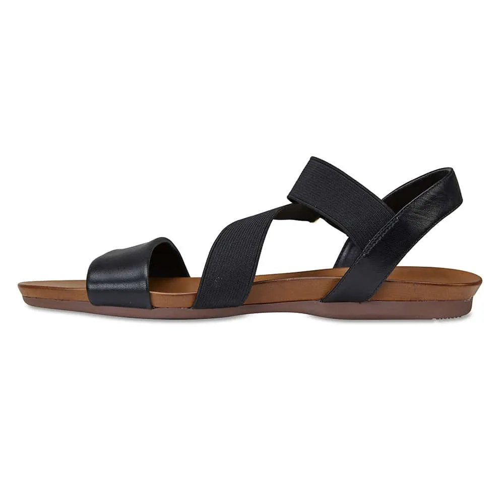 Amity Sandal in Black Leather