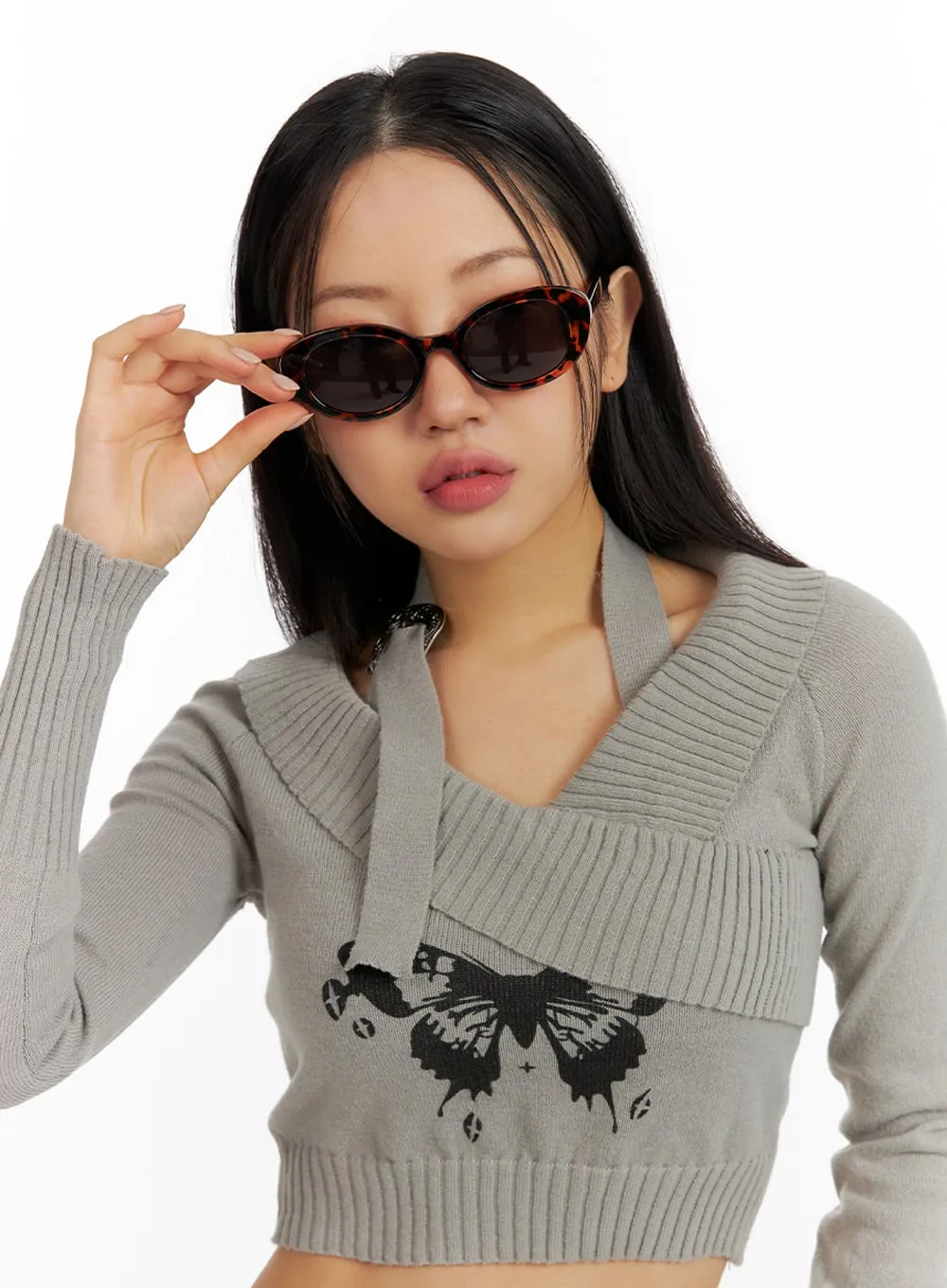 Animal Print Marble Sunglasses IF421