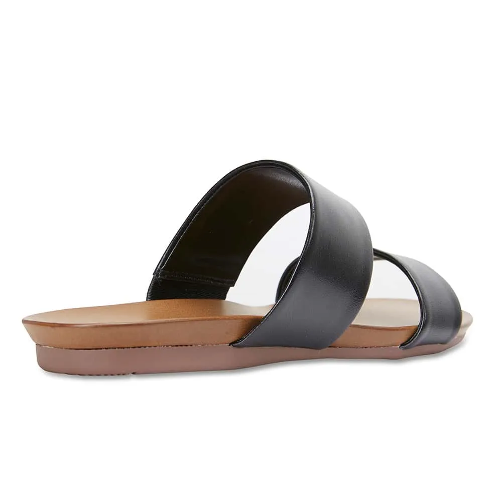 Aruba Slide in Black Leather