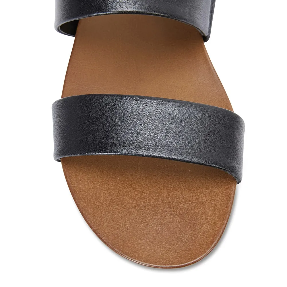 Aruba Slide in Black Leather