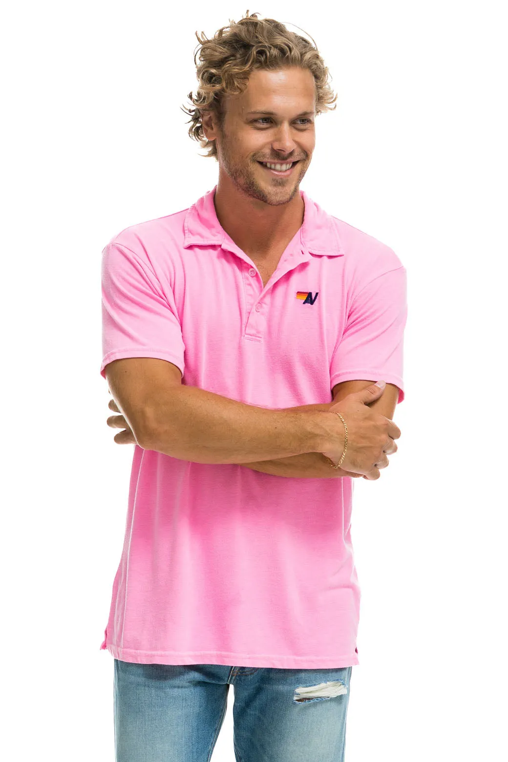 AVIATOR NATION POLO - NEON PINK